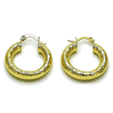 Argolla Pequeña 02.213.0818.25 Oro Laminado, Diseño de Hueco, Diamantado, Dorado