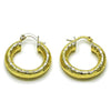 Argolla Pequeña 02.213.0818.25 Oro Laminado, Diseño de Hueco, Diamantado, Dorado