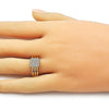 Anillo Multi Piedra 01.266.0056 Oro Laminado, con Micro Pave Blanca, Pulido, Dorado