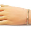 Pulsera Básica 5.223.012.07 Oro Laminado, Diseño de Miami Cubana, Pulido, Dorado