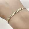 Pulsera Básica 04.213.0356.09 Oro Laminado, Diseño de Cubana Concava, Pulido, Dorado