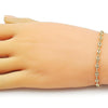 Pulsera Elegante 04.326.0005.07 Oro Laminado, Diseño de Puff Mariner, Pulido, Dorado