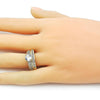 Anillo de Boda 01.284.0092 Oro Laminado, Diseño de Cluster, con Zirconia Cubica Blanca y Micro PaveBlanca, Pulido, Dorado