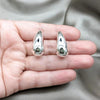 Arete Dormilona 02.395.0047 Plata Rodinada, Diseño de Gota, Pulido, Plateado