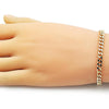 Pulsera Básica 04.213.0099.07 Oro Laminado, Diseño de Miami Cubana, Pulido, Dorado