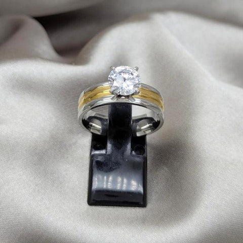Anillo de Hombre 01.63.0593.09 Acero Inoxidable, con Zirconia Cubica Blanca, Pulido, Acero