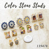 Kit Surtido de 40 Aretes de Botón con Zirconia de Colores de Oro Laminado al por mayor — SKU 139478