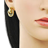 Arete Dormilona 02.282.0042 Oro Laminado, Diseño de Hueco y Nudo, Diseño de Hueco, Pulido, Dorado