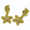 Arete Dormilona 02.156.0715 Oro Laminado, Diseño de Estrella y Espiral, Diseño de Estrella, Pulido, Dorado