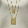 Gargantilla Elegante 04.02.0018 Oro Laminado, Diseño de Espíritu Santo, Pulido, Dorado