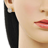 Arete Dormilona 02.195.0365 Oro Laminado, Diseño de Cluster, con Zirconia Cubica Blanca, Pulido, Dorado