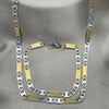 Collar y Pulso 04.113.0057.24 Acero Inoxidable, Diseño de Mariner, Diamantado, Dos Tonos