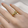 Anillo Elegante 01.341.0142 Oro Laminado, Diseño de Arco, Pulido, Dorado