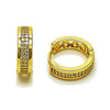 Argolla Huggie 02.283.0278.18 Oro Laminado, con Micro Pave Blanca, Pulido, Dorado