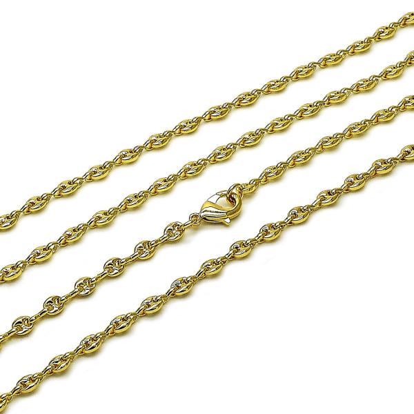Gargantilla Elegante 04.326.0005.22 Oro Laminado, Diseño de Puff Mariner, Pulido, Dorado