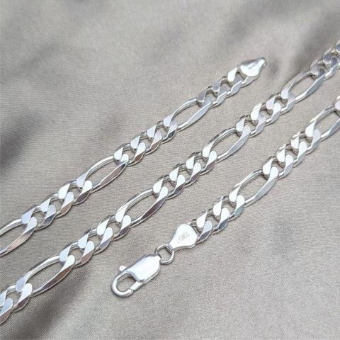 Pulsera Básica 04.420.0009.9 Plata Rodinada, Diseño de Figaro, Pulido, Plateado