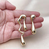 Arete Dormilona 02.428.0005 Oro Laminado, Diseño de Gota, Pulido, Dorado