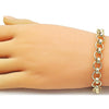 Pulsera Elegante 03.331.0327.08 Oro Laminado, Diseño de Corazon, Pulido, Dorado