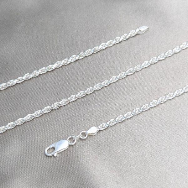Gargantilla Básica 04.420.0036.22 Plata Rodinada, Diseño de Rope, Pulido, Plateado