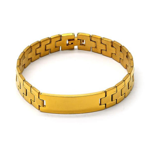 Pulsera con Placa 03.63.1380.08 Acero Inoxidable, Pulido, Dorado