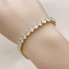 Pulsera Tennis 03.213.0334.07 Oro Laminado, con Zirconia Cubica Blanca, Pulido, Dorado