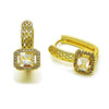 Argolla Huggie 02.283.0291.14 Oro Laminado, Diseño de Cluster, con Zirconia Cubica Blanca y Micro PaveBlanca, Pulido, Dorado