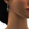 Arete Colgante 02.205.0049.8 Rodio Laminado, Diseño de Cereza, con Zirconia Cubica Amatista y Blanca, Pulido, Rodinado