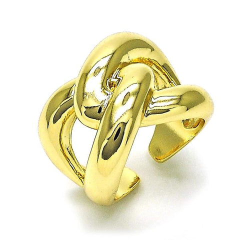 Anillo Elegante 01.60.0017 Oro Laminado, Diseño de Nudo, Pulido, Dorado