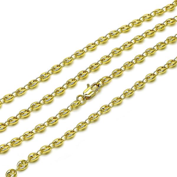 Gargantilla Elegante 04.326.0006.22 Oro Laminado, Diseño de Puff Mariner, Pulido, Dorado