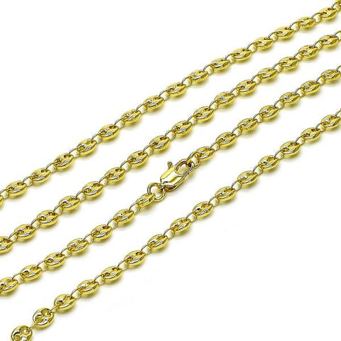 Gargantilla Elegante 04.326.0006.22 Oro Laminado, Diseño de Puff Mariner, Pulido, Dorado
