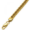 Pulsera Básica 03.256.0001.09 Acero Inoxidable, Diseño de Cubana, Pulido, Dorado