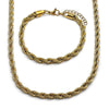 Collar y Pulso 06.257.0001 Oro Laminado, Diseño de Rope, Pulido, Dorado