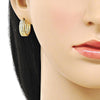 Argolla Huggie 02.283.0243.20 Oro Laminado, con Zirconia Cubica Blanca, Pulido, Dorado