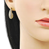 Arete Dormilona 02.283.0290 Oro Laminado, con Zirconia Cubica Blanca, Pulido, Dorado
