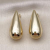 Arete Dormilona 02.428.0040 Oro Laminado, Diseño de Hueco y Gota, Diseño de Hueco, Pulido, Dorado