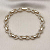 Pulsera Tennis 03.283.0458.07 Oro Laminado, Diseño de Infinito y Besos y Abrazos, Diseño de Infinito, con Zirconia Cubica Blanca, Pulido, Dorado