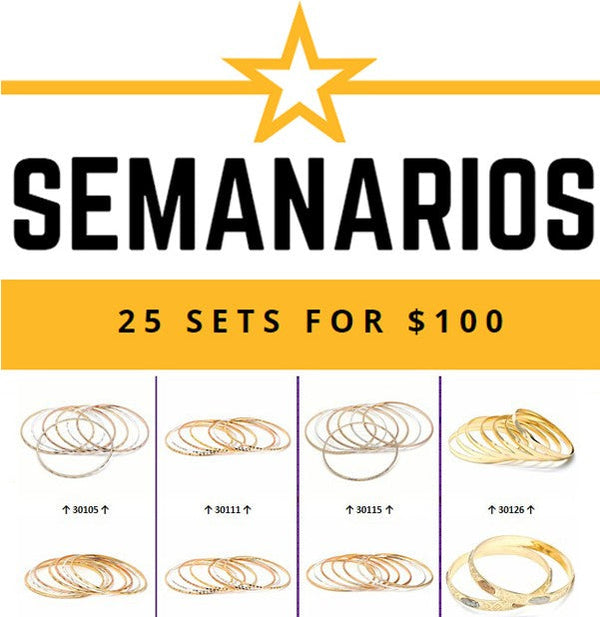 Kit Surtido de 25 Pulseras Semanarias al por mayor — SKU 132093