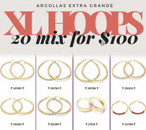 Kit Surtido de 20 Argollas Extra Grandes al por mayor — SKU 132088