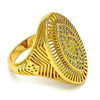 Anillo Multi Piedra 01.118.0032.08 Oro Laminado, con Micro Pave Blanca, Pulido, Dorado