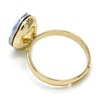 Anillo Multi Piedra 01.239.0008.10 Oro Laminado, con Cristales de Swarovski Blue Shade, Pulido, Dorado