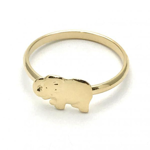 Anillo Elegante 01.09.0002.06 Oro Laminado, Diseño de Elefante, Pulido, Dorado