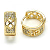 Argolla Huggie 02.210.0113.2.15 Oro Laminado, con Zirconia Cubica Blanca, Pulido, Dorado