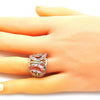 Anillo Multi Piedra 01.380.0031.09 Oro Laminado, Diseño de Mariposa, con Zirconia Cubica Rosado y Blanca, Pulido, Dorado