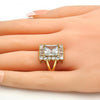 Anillo Multi Piedra 01.205.0012.4.07 Oro Laminado, con Zirconia Cubica Blanca, Pulido, Dorado