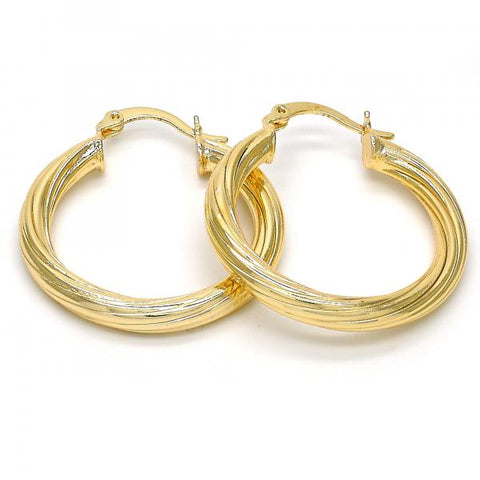 Argolla Mediana 02.170.0201.30 Oro Laminado, Diseño de Hueco, Pulido, Dorado