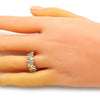 Anillo Multi Piedra 01.284.0069.09 Oro Laminado, Diseño de Elefante, con Micro Pave Blanca, Pulido, Dorado