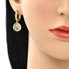Argolla Huggie 02.381.0027.15 Oro Laminado, Diseño de Mano de Dios, con Micro Pave Topacio Azul y Blanca, Pulido, Dorado