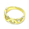 Anillo Multi Piedra 01.341.0013 Oro Laminado, con Micro Pave Blanca, Pulido, Dorado