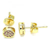 Arete Dormilona 02.156.0478.1 Oro Laminado, con Micro Pave Rubi, Pulido, Dorado