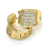 Argolla Huggie 02.217.0068.1.15 Oro Laminado, con Zirconia Cubica Blanca, Pulido, Dorado
